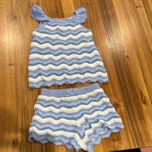 Haute Hippie Blue and White Kids Knit Set